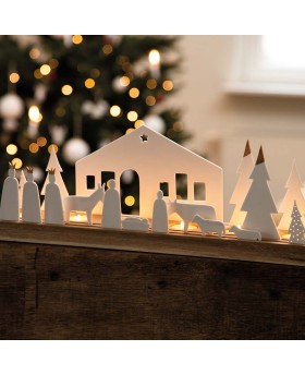 Photophore avec support en bois |Crèche de Noël - Nativity Set - Räder