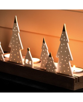 Photophore avec support en bois | Fir Trees - Räder