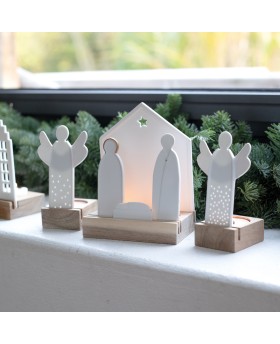 Photophore avec support en bois | Angel - Räder