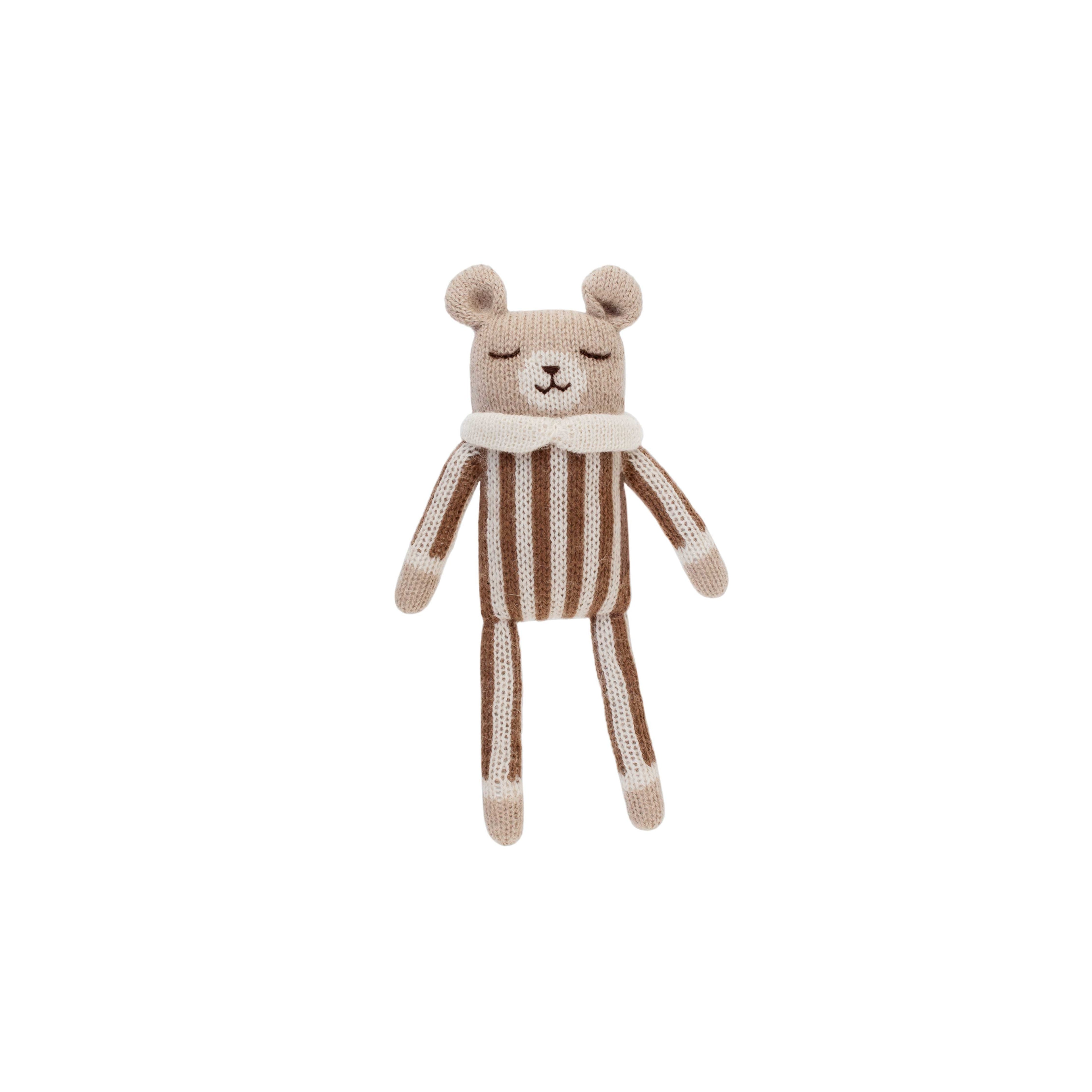 Accessoires - Doudou Ourson | combinaison à rayures noisette - Main Sauvage