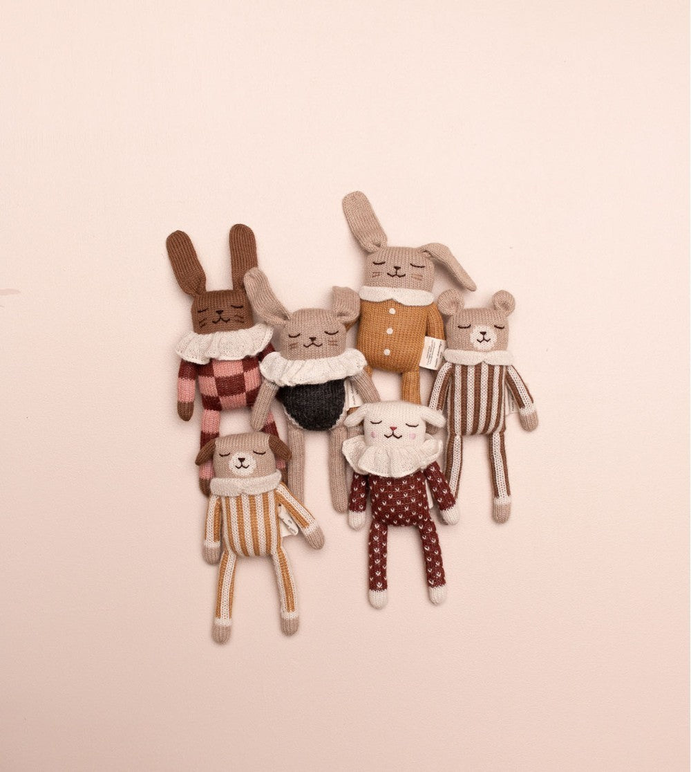 Accessoires - Doudou Ourson | combinaison à rayures noisette - Main Sauvage