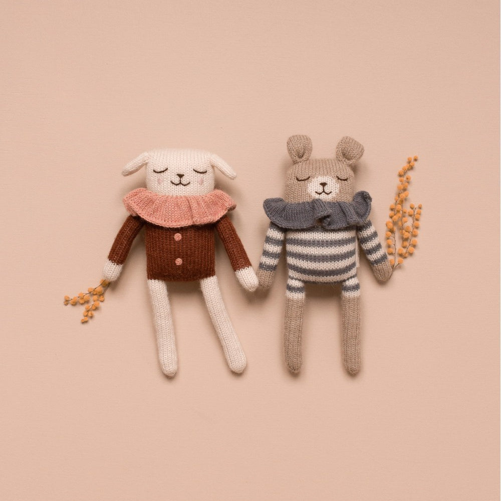 Accessoires - Doudou Ourson | combishort rayé ardoise - Main Sauvage