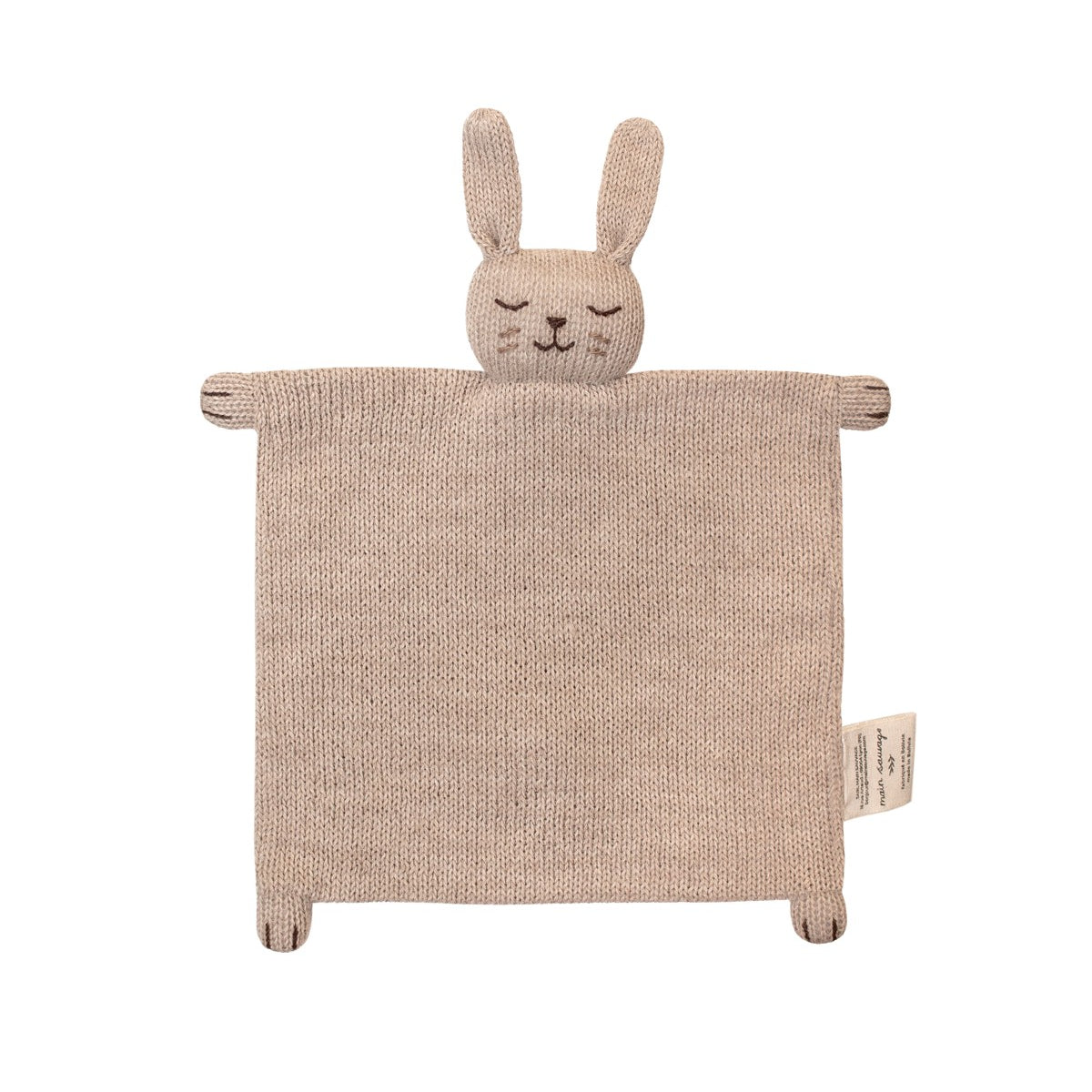 Accessoires - Doudou plat tricoté | lapin sable - Main Sauvage