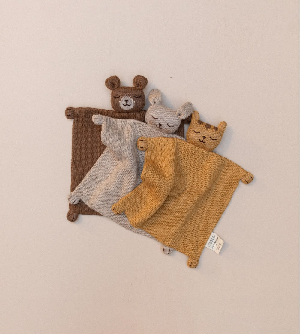 Accessoires - Doudou plat tricoté | lapin sable - Main Sauvage