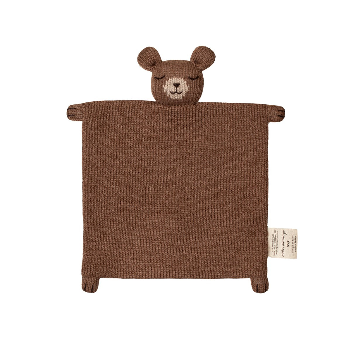 Accessoires - Doudou plat tricoté | ourson - Main Sauvage