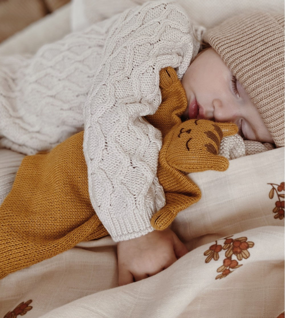 Accessoires - Doudou plat tricoté | tigre - Main Sauvage