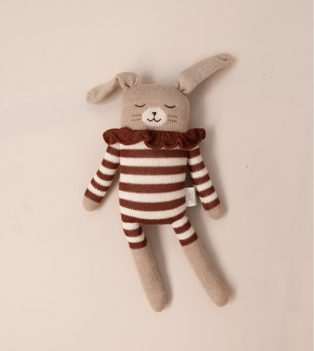 Accessoires - Grand Doudou Lapin | combishort rayé sienne - Main Sauvage