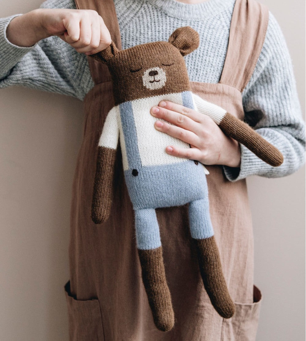Accessoires - Grand Doudou Ours | Bleu - Main Sauvage