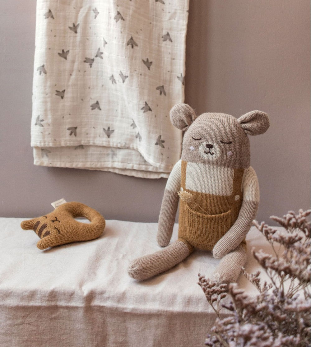 Accessoires - Grand Doudou Ours | Ocre - Main Sauvage