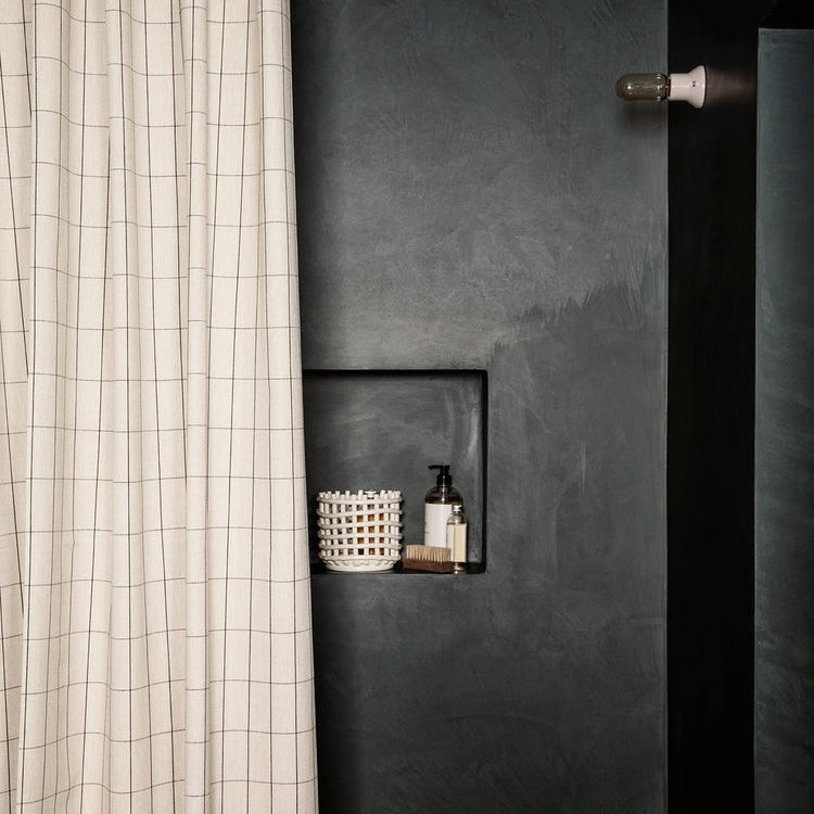Accessoires salle de bains - Rideau de douche | Chambray | Grid - Ferm Living