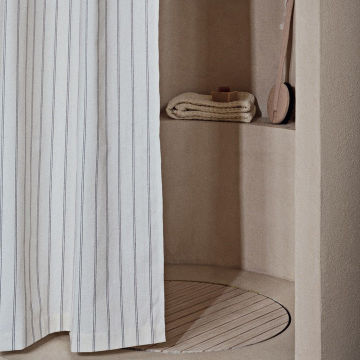 Accessoires salle de bains - Rideau de douche | Chambray | Off-White / Chocolate - Ferm Living