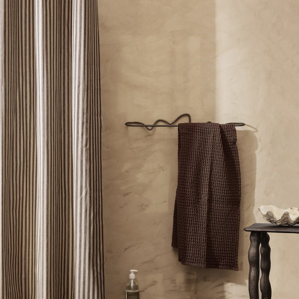 Accessoires salle de bains - Rideau de douche | Chambray | Sand / Black - Ferm Living