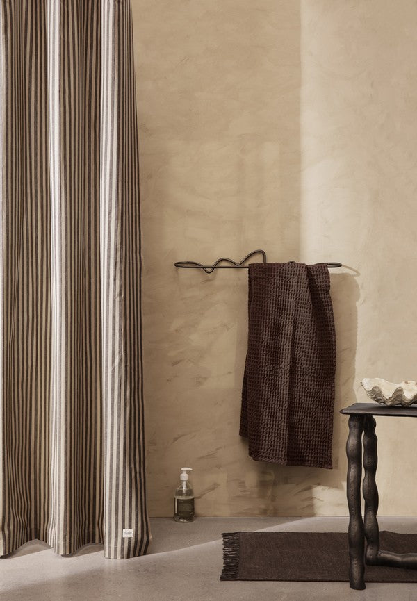 Accessoires salle de bains - Rideau de douche | Chambray | Sand / Black - Ferm Living