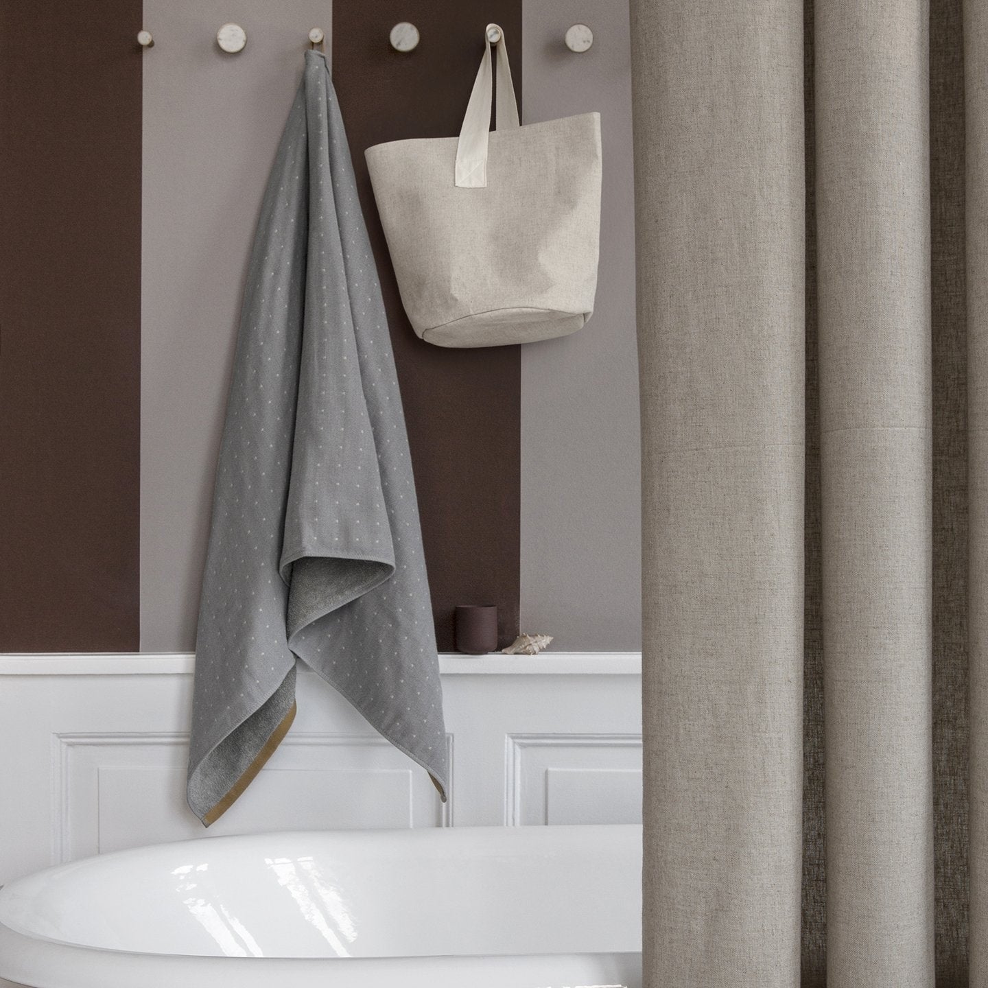 Accessoires salle de bains - Rideau de douche | Chambray | Sand - Ferm Living