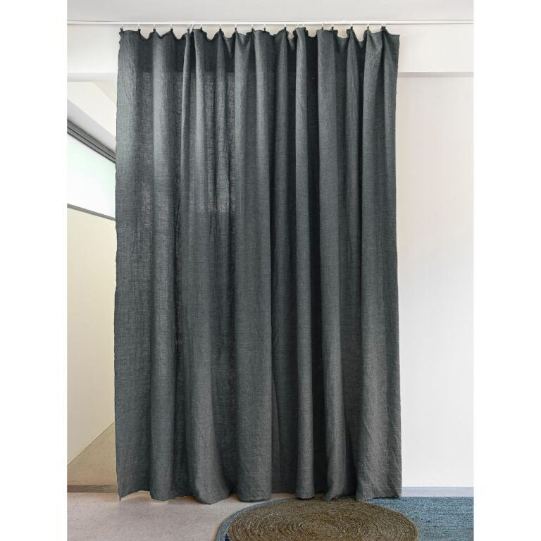 Accessoires salle de bains - Rideau en lin changeant | POLAR3 | Graphite - Bedandphilosophy