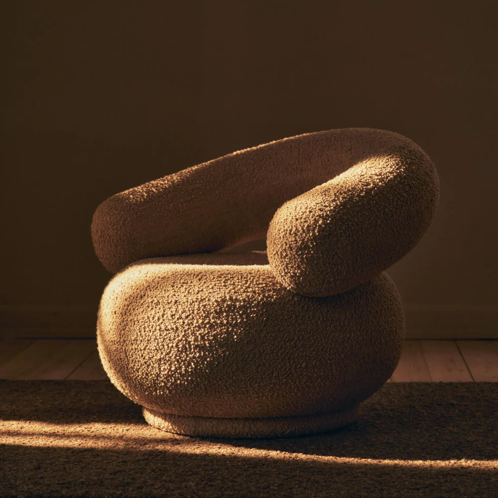 Accueil - Chaise longue | Orbo Lounge Chair | Raw Bouclé - Ferm Living