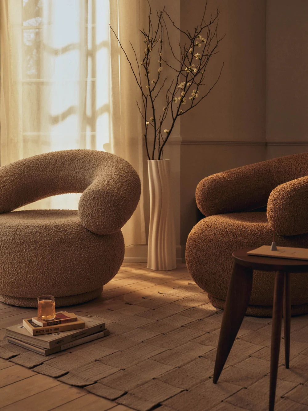 Accueil - Chaise longue | Orbo Lounge Chair | Raw Bouclé - Ferm Living