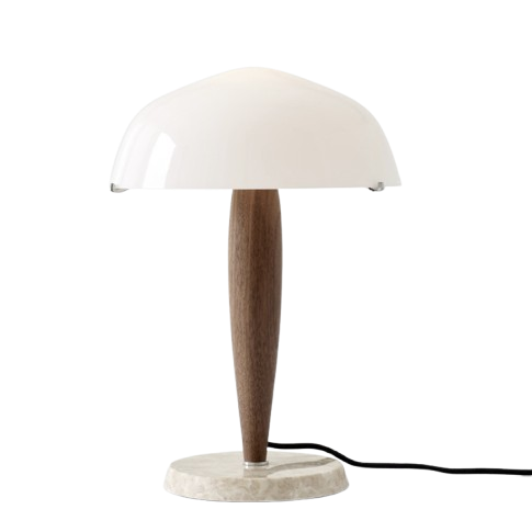 Tischleuchte | Herman | Shy3 | Walnuss Marmor | ø 25 cm