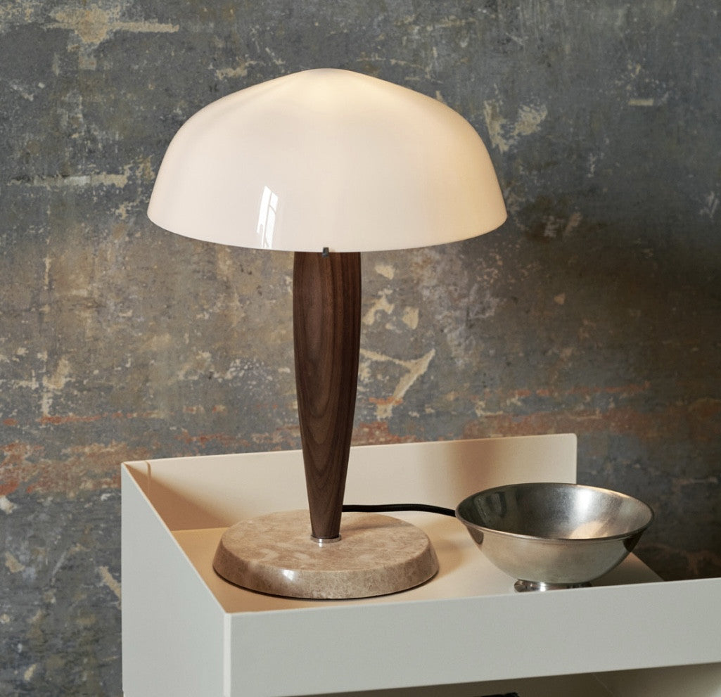 Accueil - Lampe à Poser | Herman | Shy3 |Noyer Marbre | ø 25 cm - & Tradition