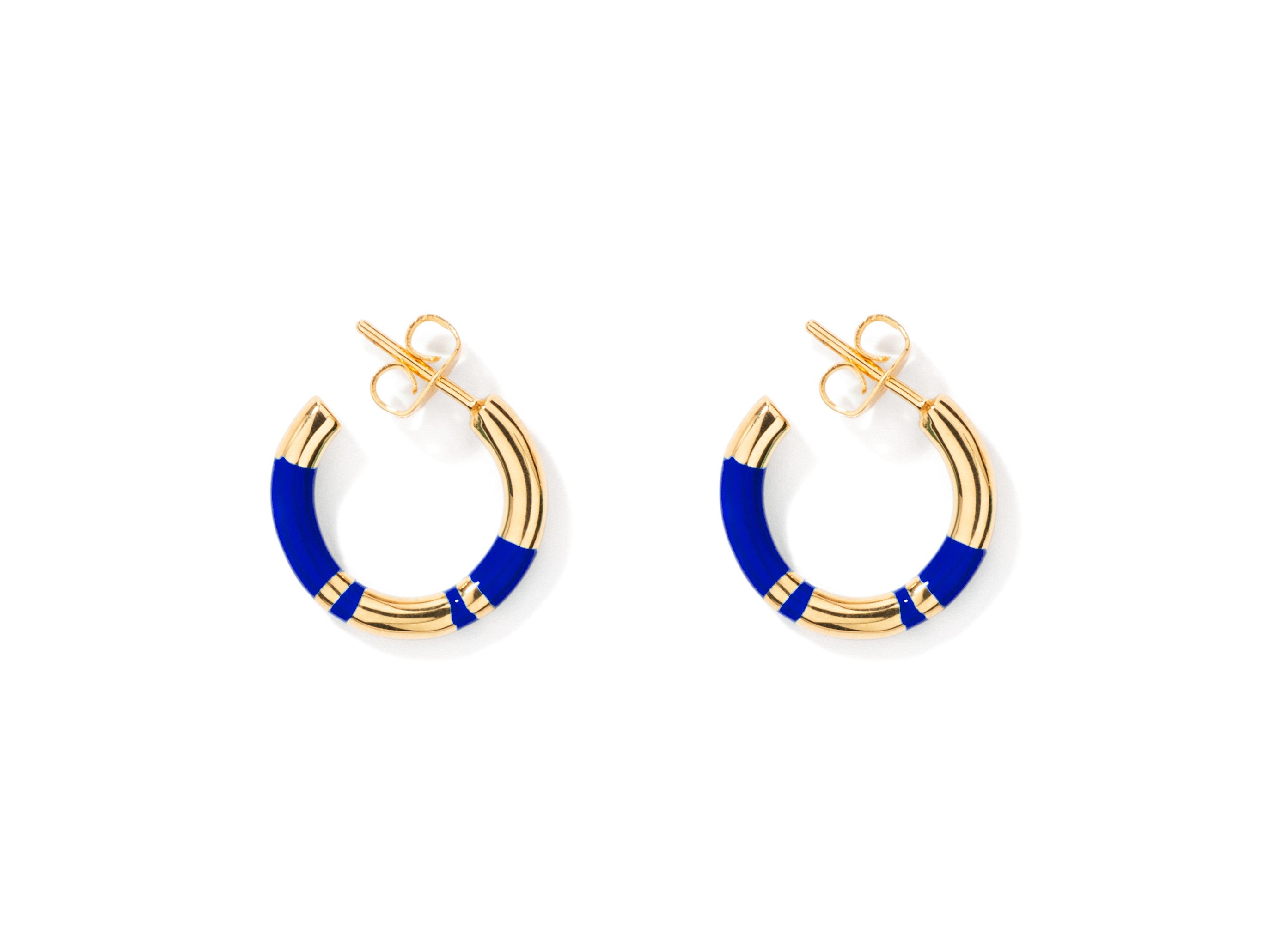 Bijoux - Mini créoles Positano | Bleu Lapis - Aurélie Bidermann