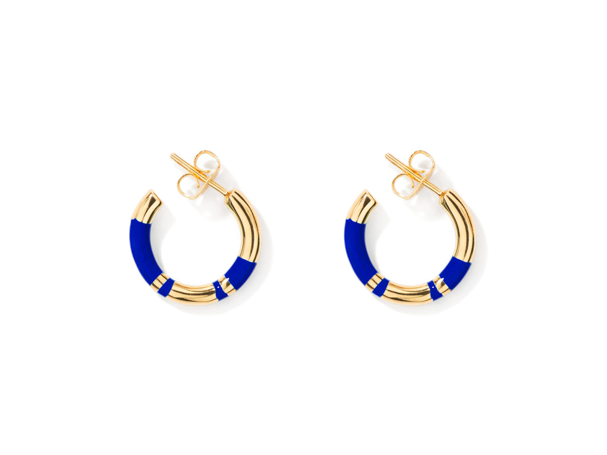 Bijoux - Mini créoles Positano | Bleu Lapis - Aurélie Bidermann