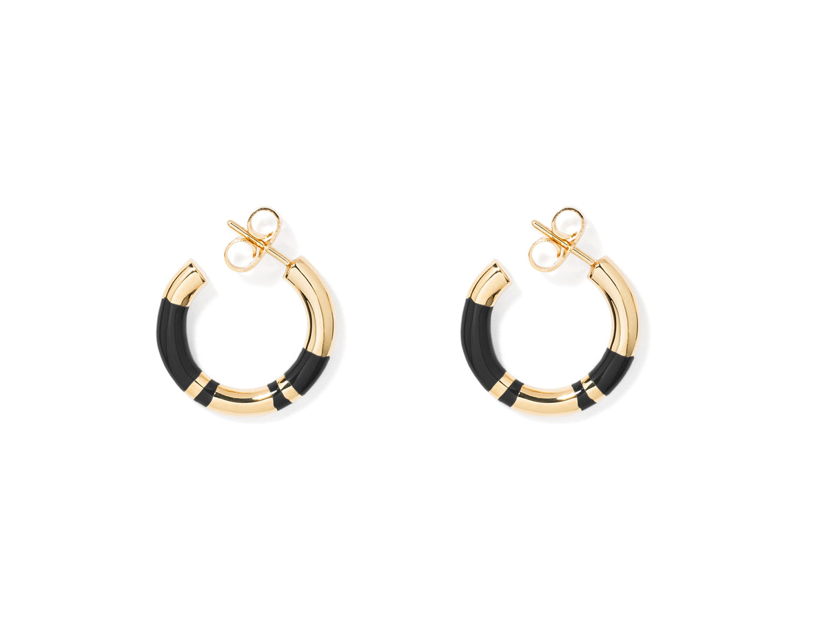 Bijoux - Mini créoles Positano | Noir - Aurélie Bidermann
