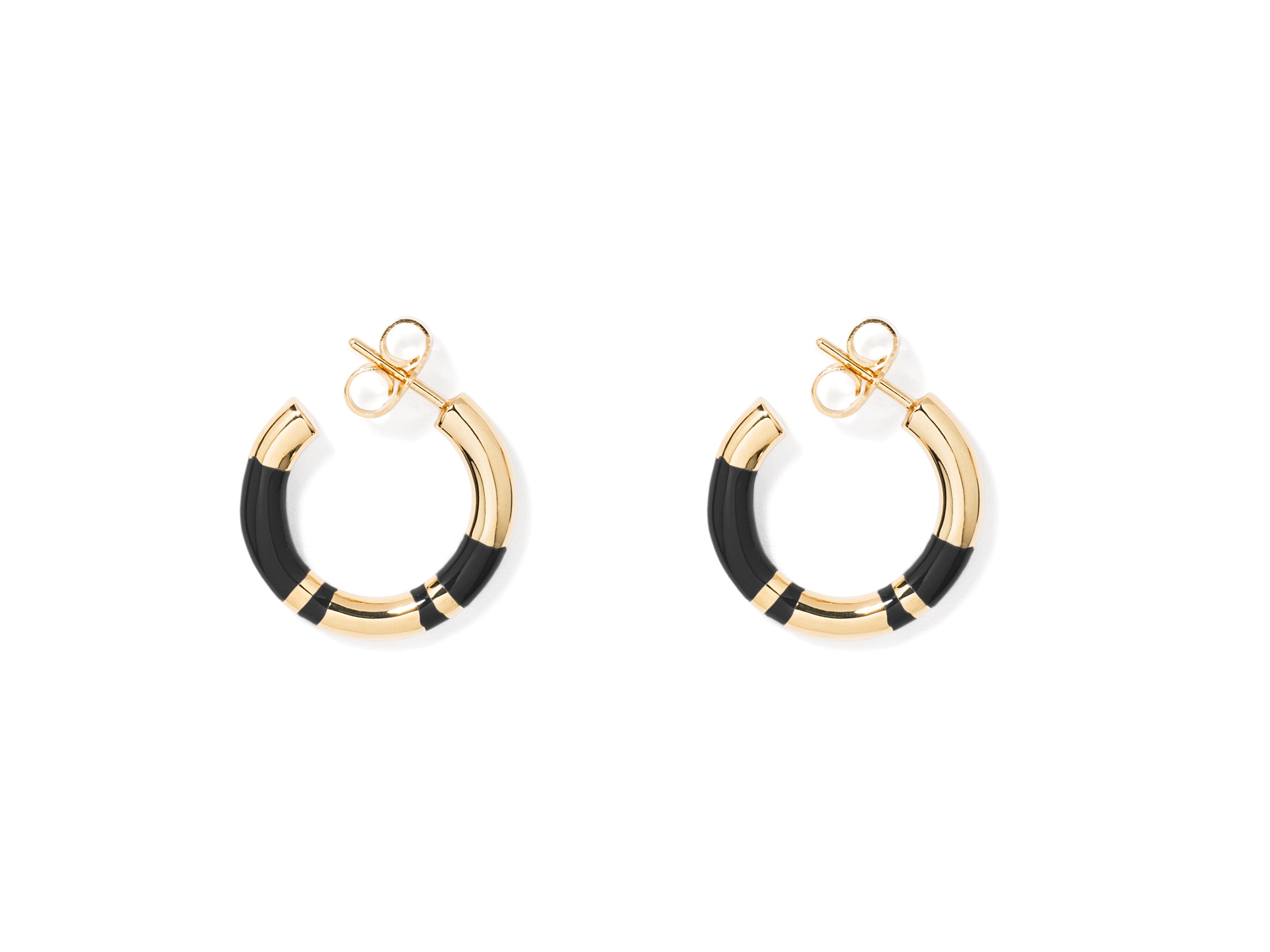Bijoux - Mini créoles Positano | Noir - Aurélie Bidermann