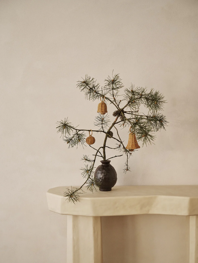Décoration - Décoration de sapin - Set de 3 cloches en rotin - Ferm Living