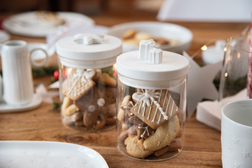 Décorations de Noël - Boîte à biscuits en verre et porcelaine - Räder