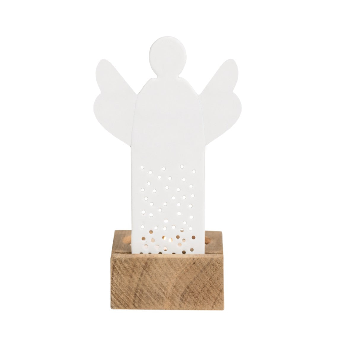Décorations de Noël - Photophore avec support en bois | Angel - Räder