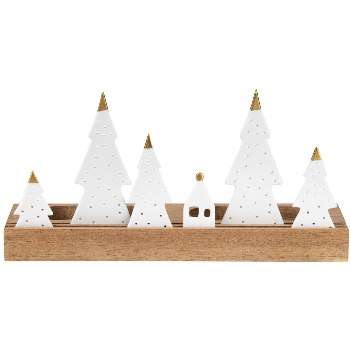 Décorations de Noël - Photophore avec support en bois | Fir Trees - Räder