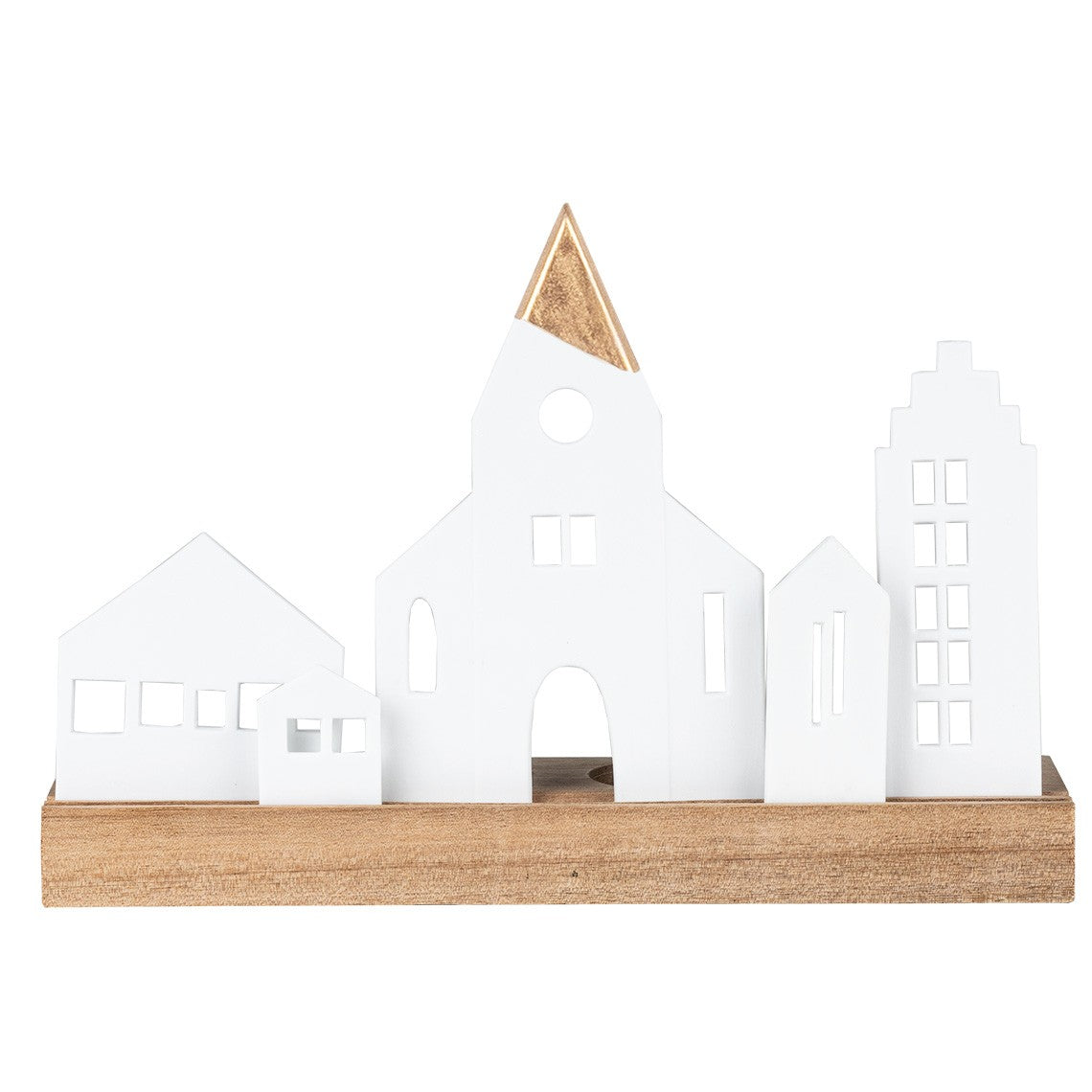 Décorations de Noël - Photophore avec support en bois | Little Town - Räder