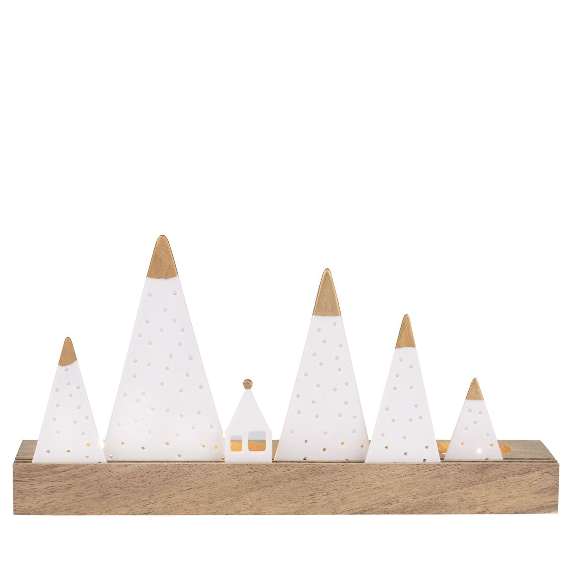 Décorations de Noël - Photophore avec support en bois | Mountains - Räder