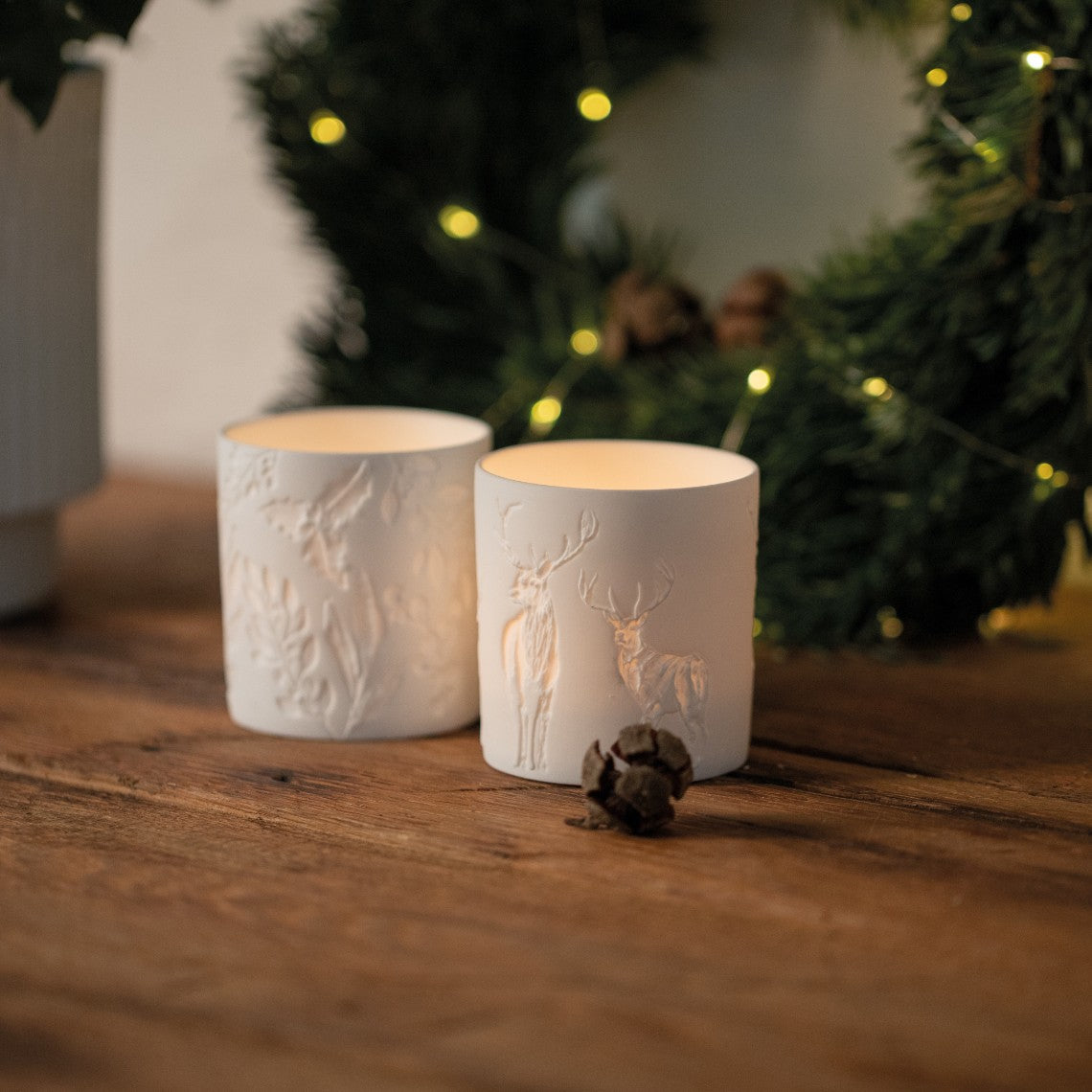 Décorations de Noël - Photophore en porcelaine | Deers - Räder