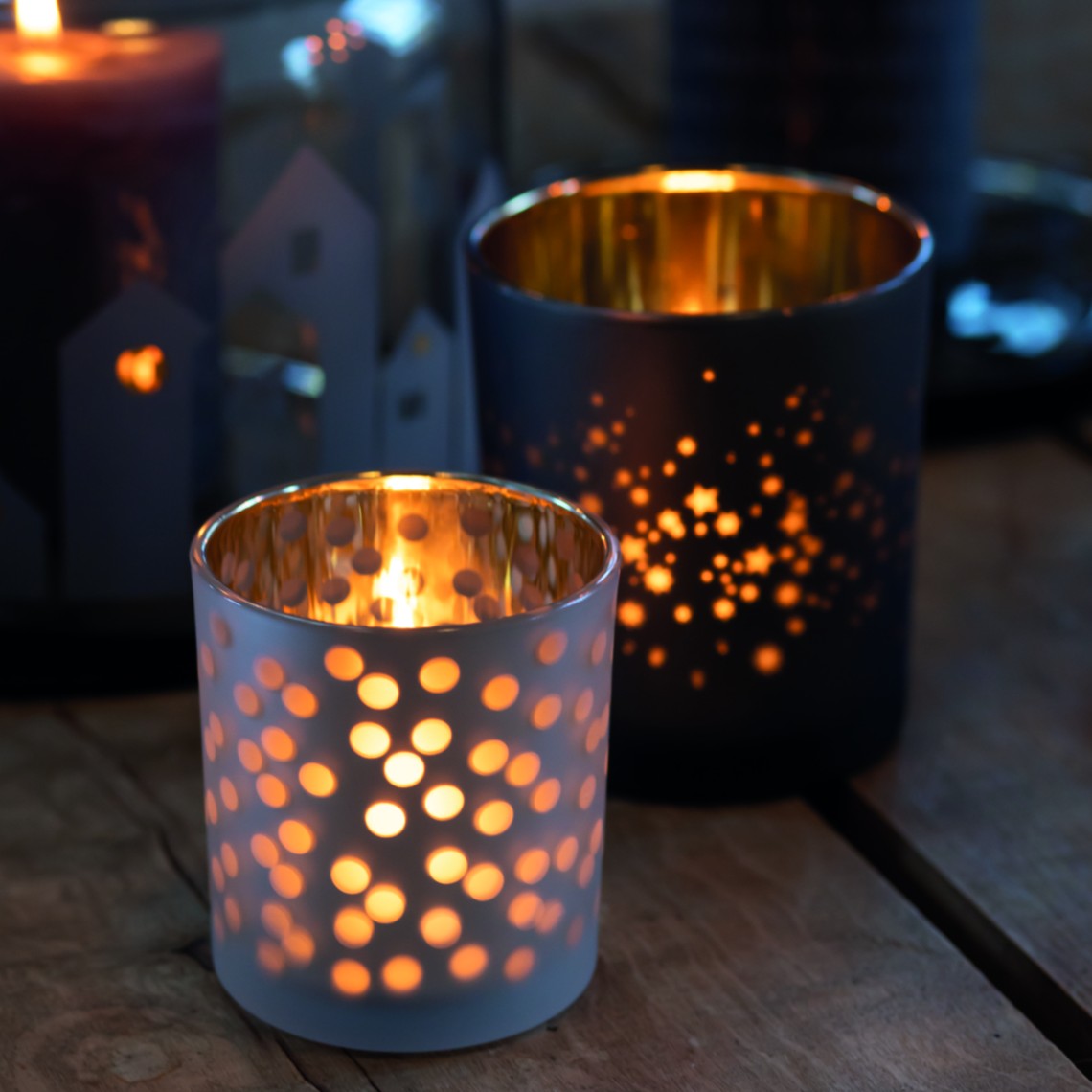 Décorations de Noël - Photophore en verre | Dots Small - Räder