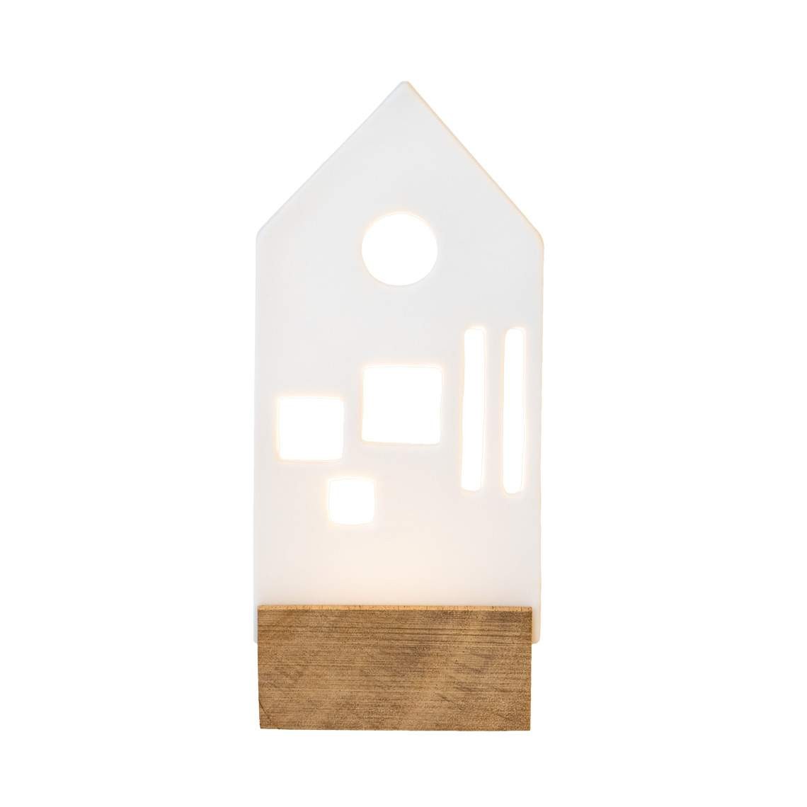 Décorations de Noël - Produit neuf | Photophore maison lumineuse avec support en bois - Räder | Remisé