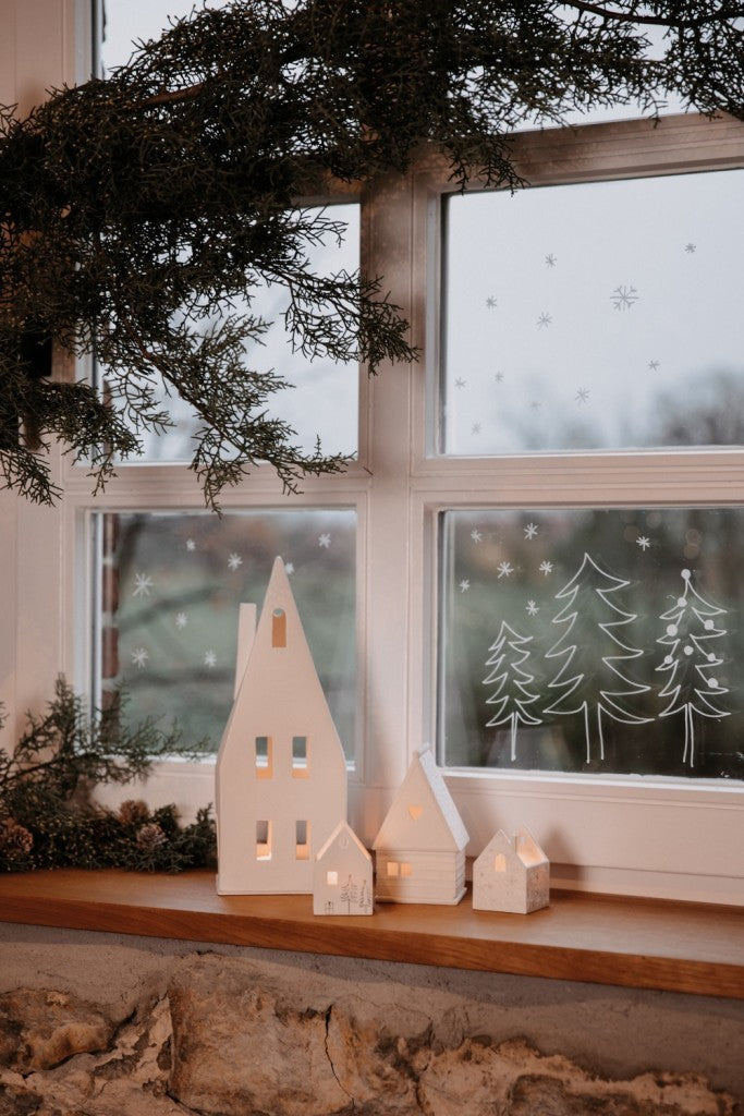 Décorations de Noël - Photophore maison lumineuse toit pointu Large - Räder