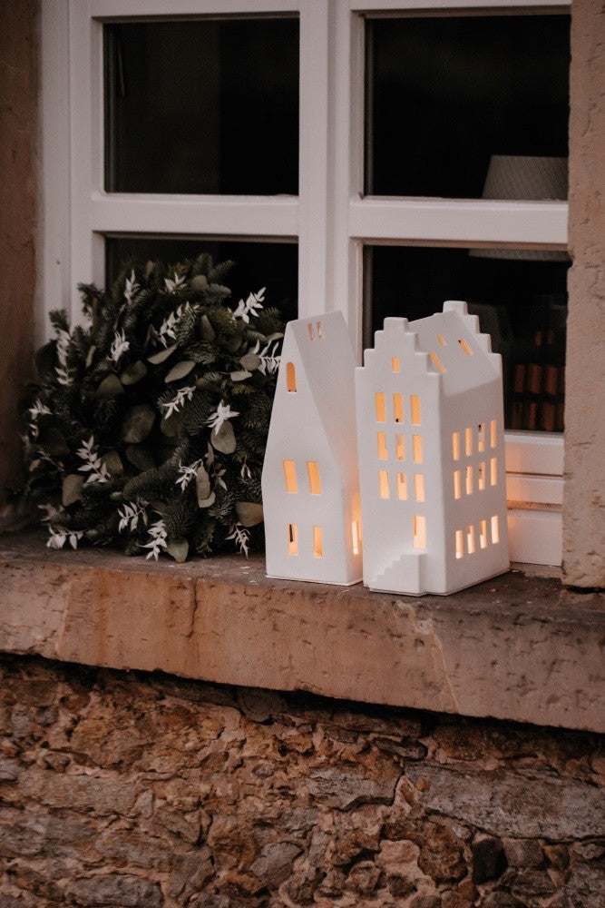 Décorations de Noël - Photophore maison lumineuse toit pointu Large - Räder