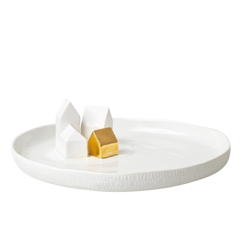 Décorations de Noël - Plat en porcelaine Häuser - Räder