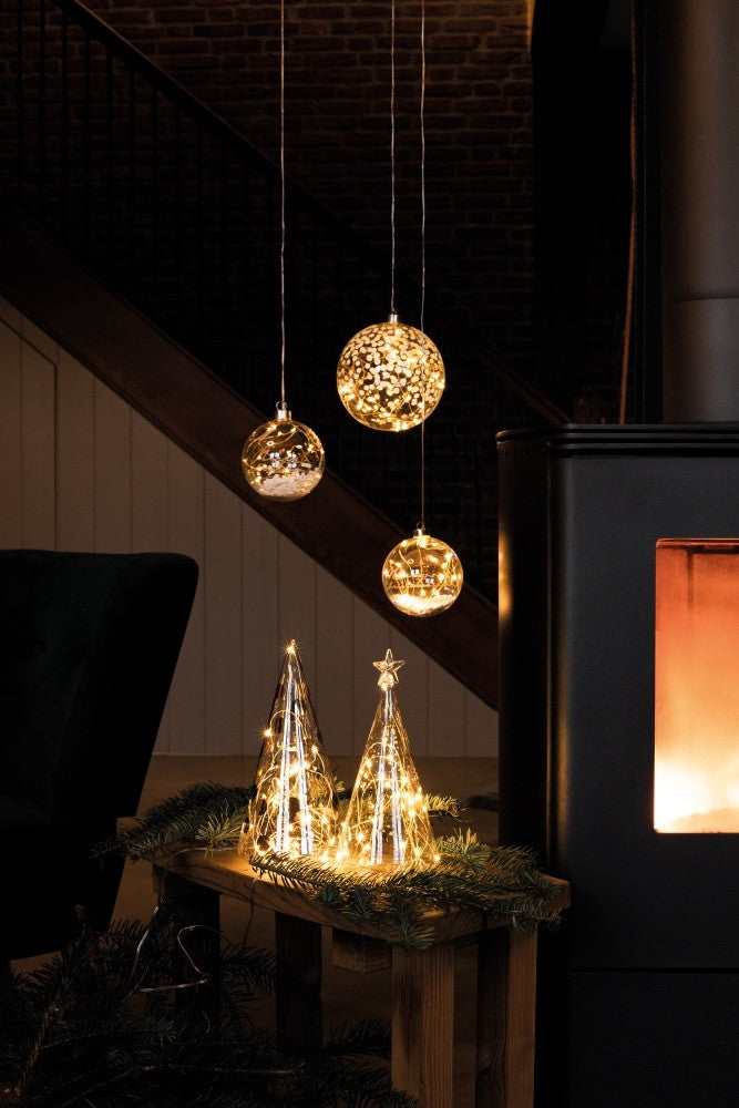 Décorations de Noël - Sapin en verre lumineux LED Dots - Räder
