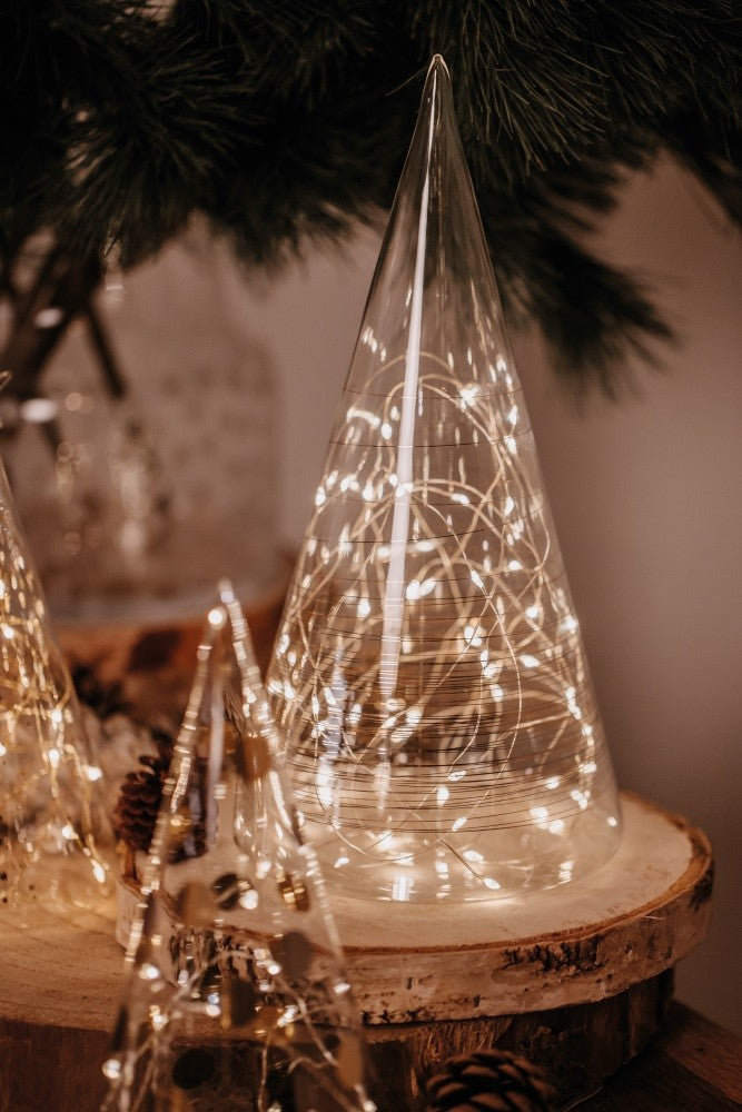 Décorations de Noël - Sapin en verre lumineux LED XL Lines - Räder