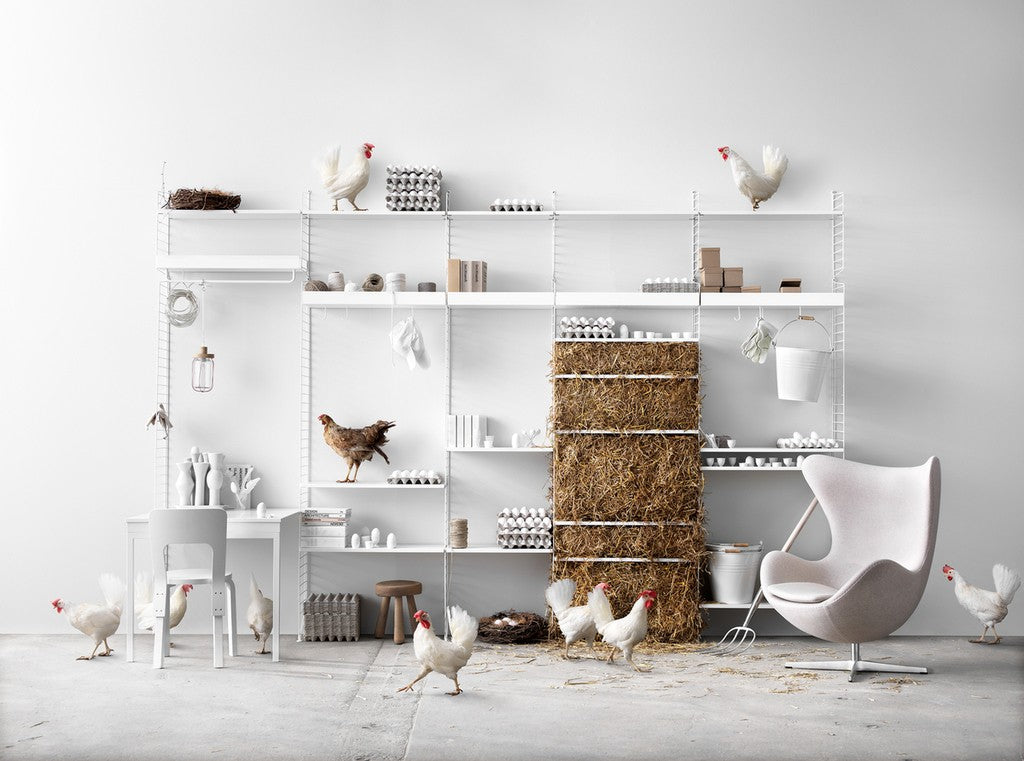 Étagères & bibliothèques - Étagère en métal à bord haut String® L 58 x P 20 cm - String Furniture
