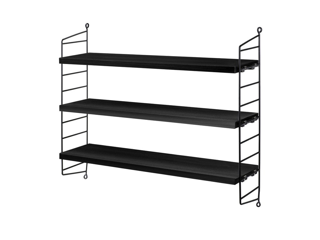 Étagères & bibliothèques - Étagère String® Pocket | Black Stained Ash - String Furniture