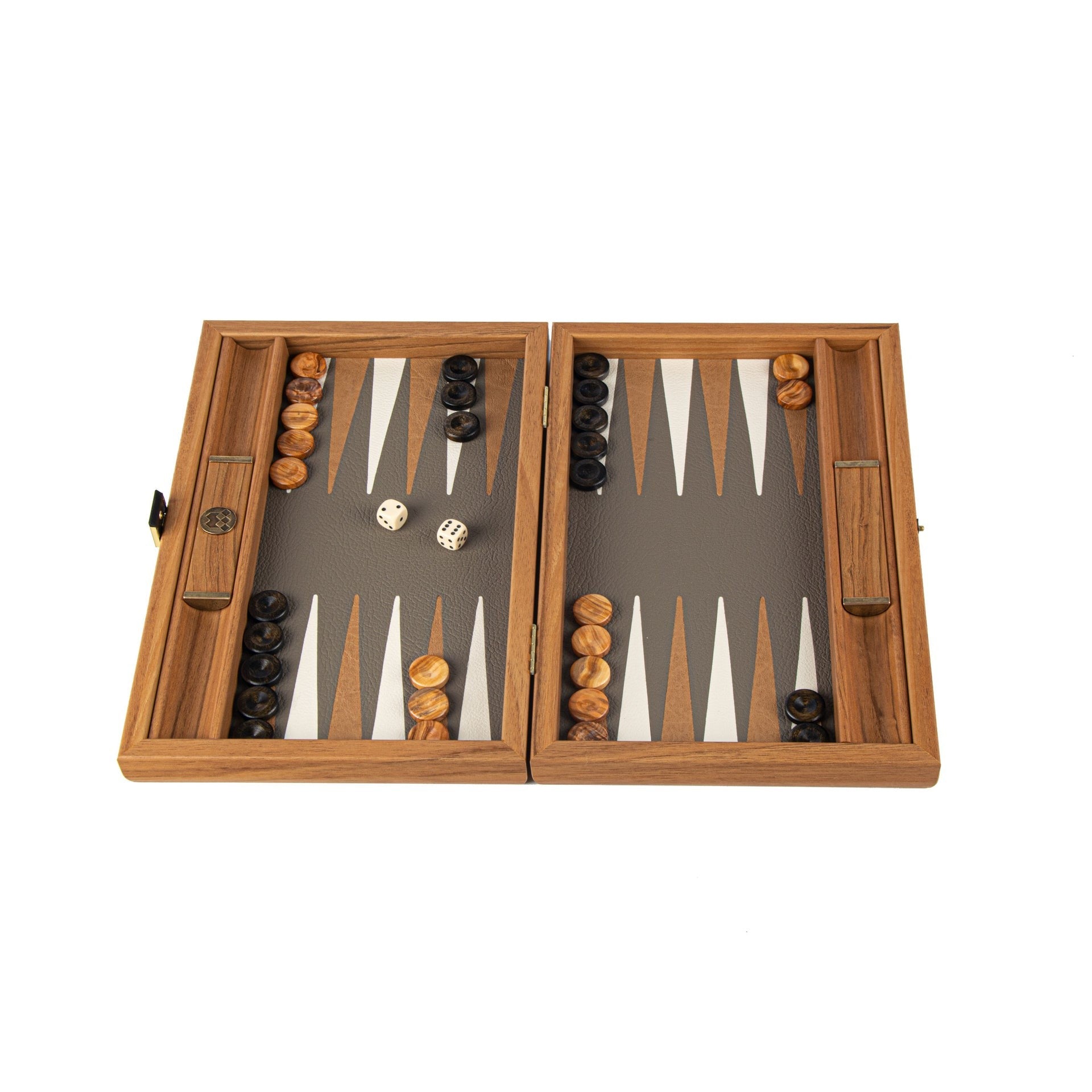 Jeux et loisirs - Backgammon | Grey Beige Ostrich Tote | Small - Manopoulos