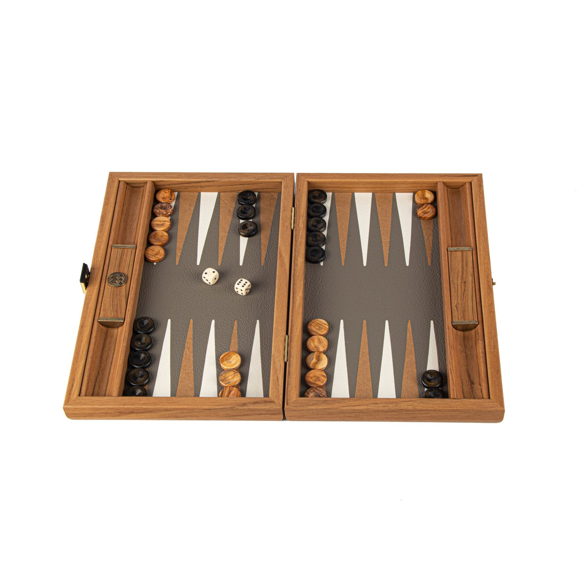 Jeux et loisirs - Backgammon | Grey Beige Ostrich Tote | Small - Manopoulos