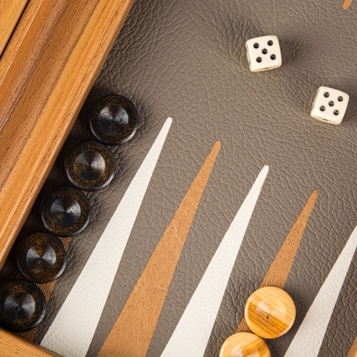 Jeux et loisirs - Backgammon | Grey Beige Ostrich Tote | Small - Manopoulos