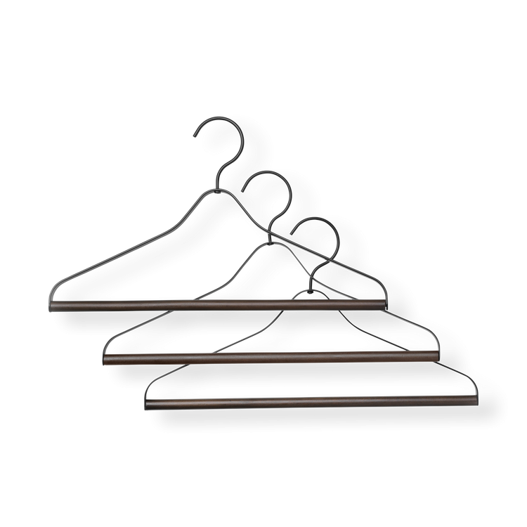 Portemanteaux & patères - Cintre en bois et acier | Set de 3 - Ferm Living