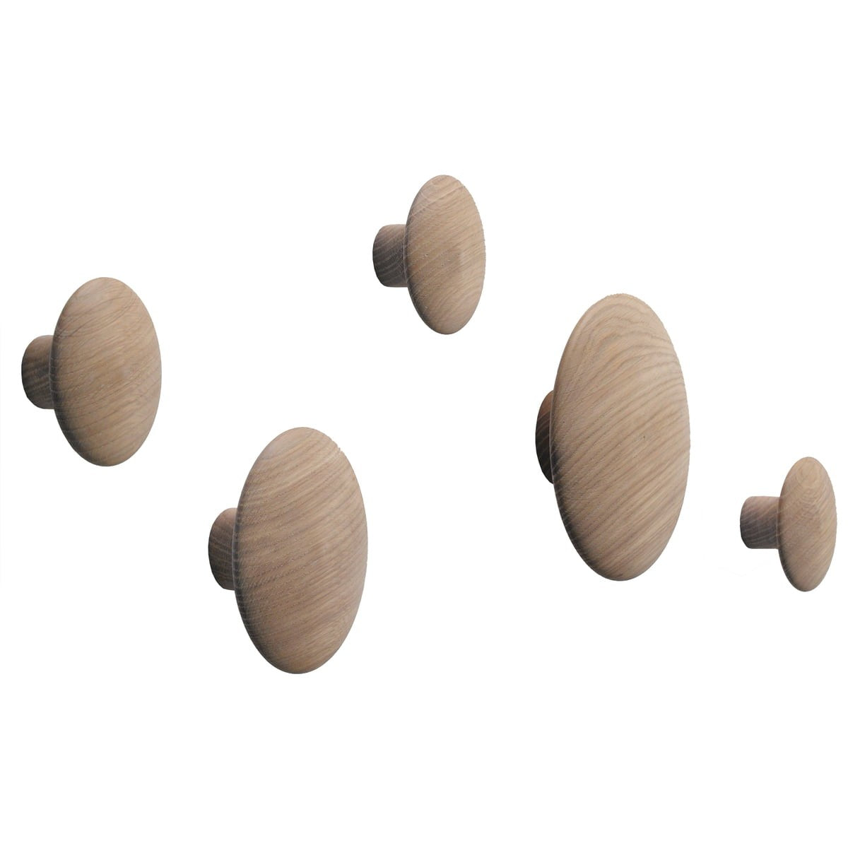 Portemanteaux & patères - Patère | The Dots Wood | Set de 5 - Muuto