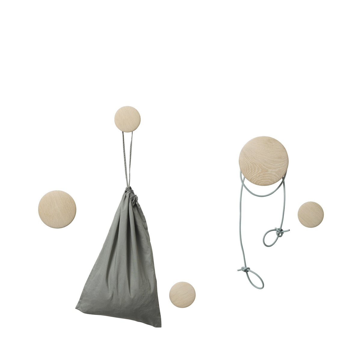 Portemanteaux & patères - Patère | The Dots Wood | Set de 5 - Muuto