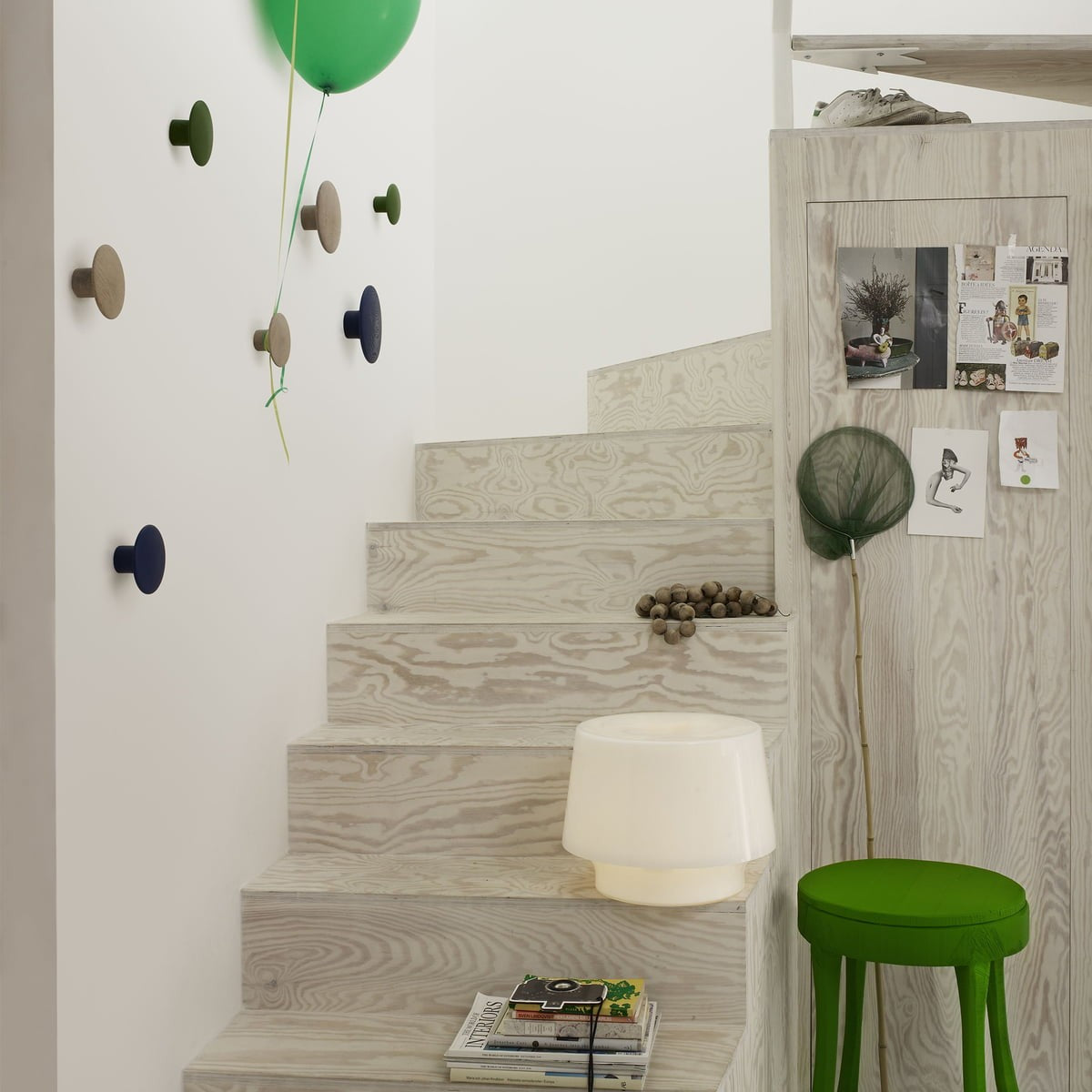 Portemanteaux & patères - Patère | The Dots Wood | Set de 5 - Muuto